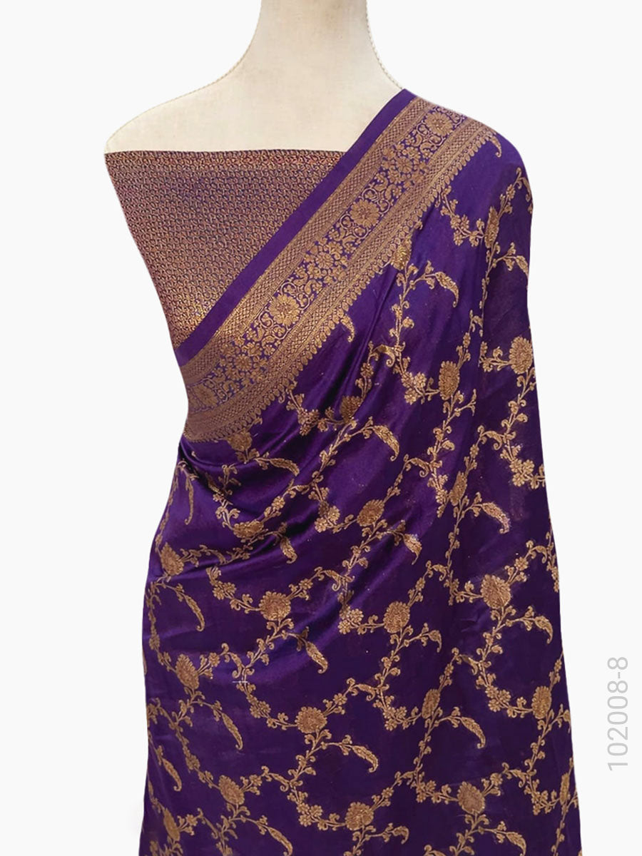 Soft Silk Zari Work Jaal Banarasi Saree