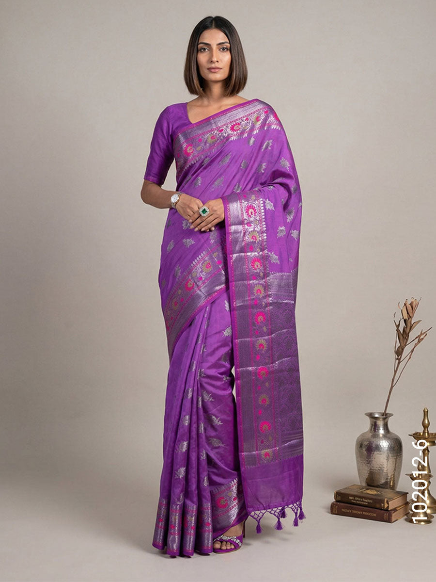 Soft Silk Resham and Zari Work Buta Banarasi Saree