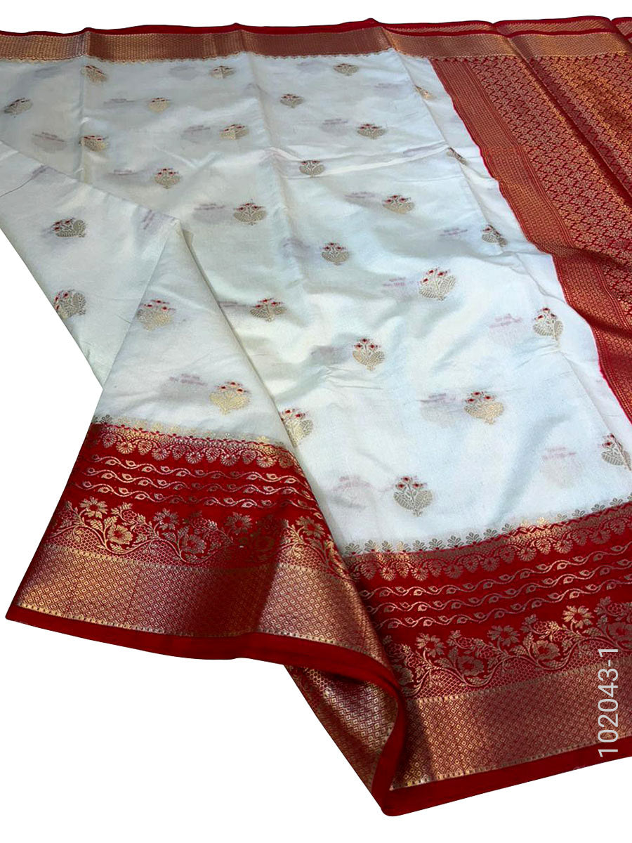 Soft Silk Zari Work Buta Banarasi Saree