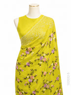 Kora Organza Embroidery Work Floral Banarasi Saree